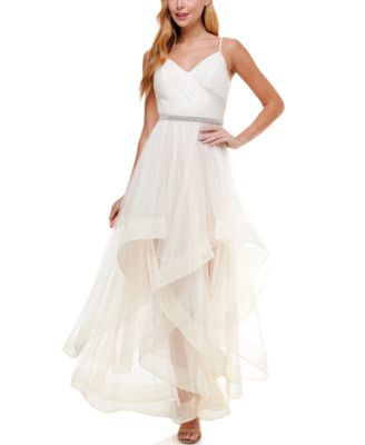 City Studios Juniors' Tulle Belted Gown ...
